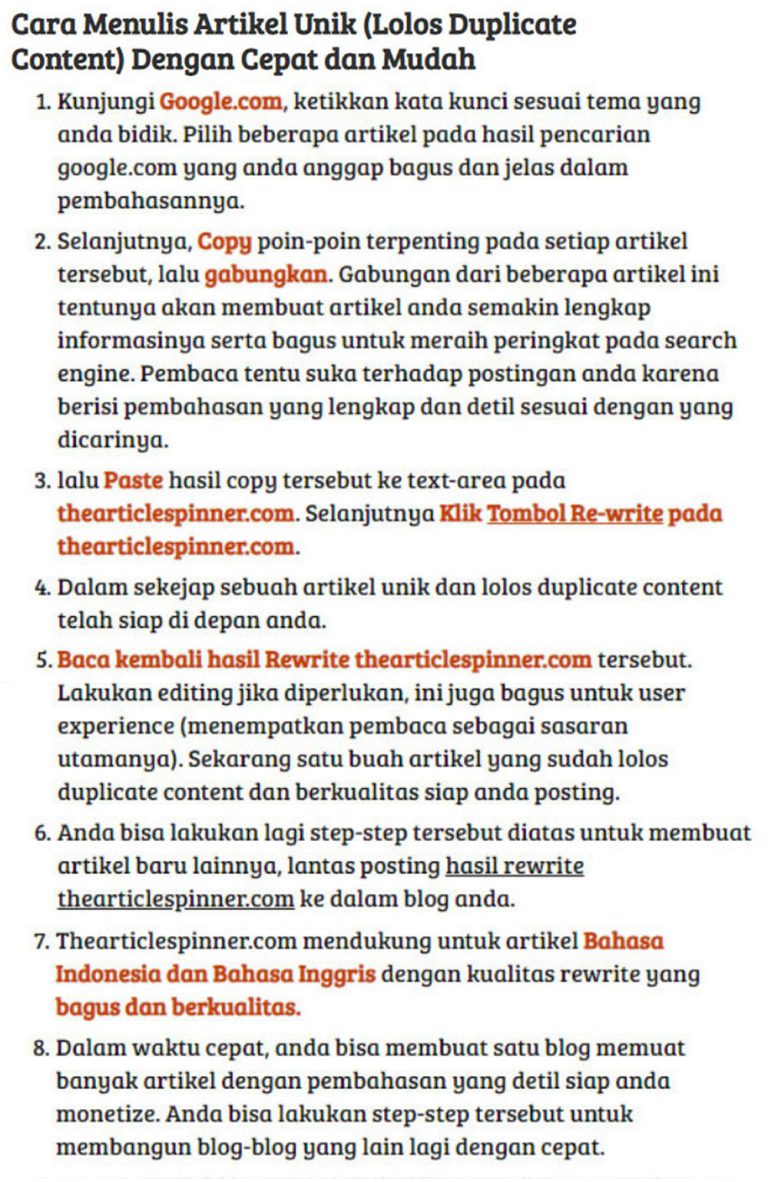 Cara Membuat Artikel Unik Dengan Cepat dan Mudah [Tricks] - Blog